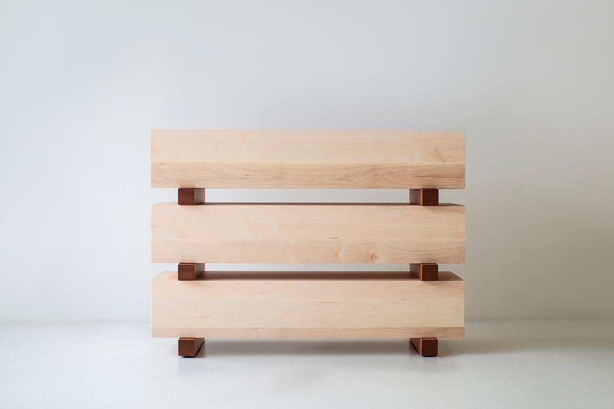 Contemporary Bertu Dressers, Santa Fe Modern Dresser, Maple For Sale