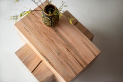 Bertu End Table, The Tetris Wood Beam End Table, Natural Maple
