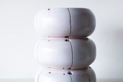 Table d'extrémité Bertu, table d'extrémité blanche, Sienne, cèdre rouge