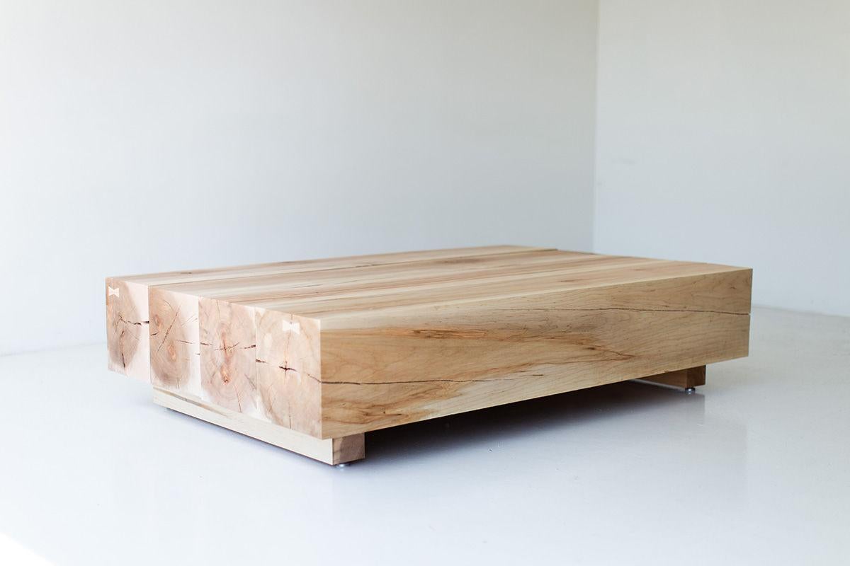 Bertu Tische, Beam Modern Holz Couchtisch, Holzbalken, Ahorn (Moderne) im Angebot