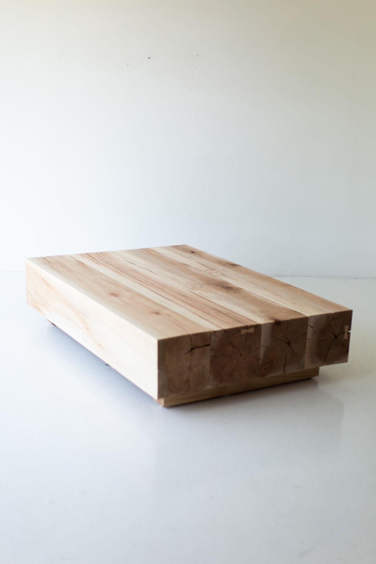 Bertu Tische, Beam Modern Holz Couchtisch, Holzbalken, Ahorn (Handgefertigt) im Angebot