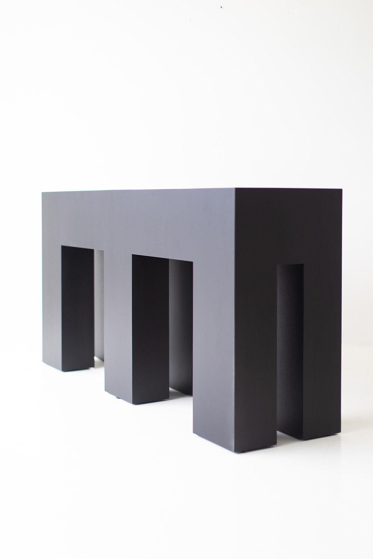 American Bertu, Mondo Modern Console Table, Black, Walnut For Sale