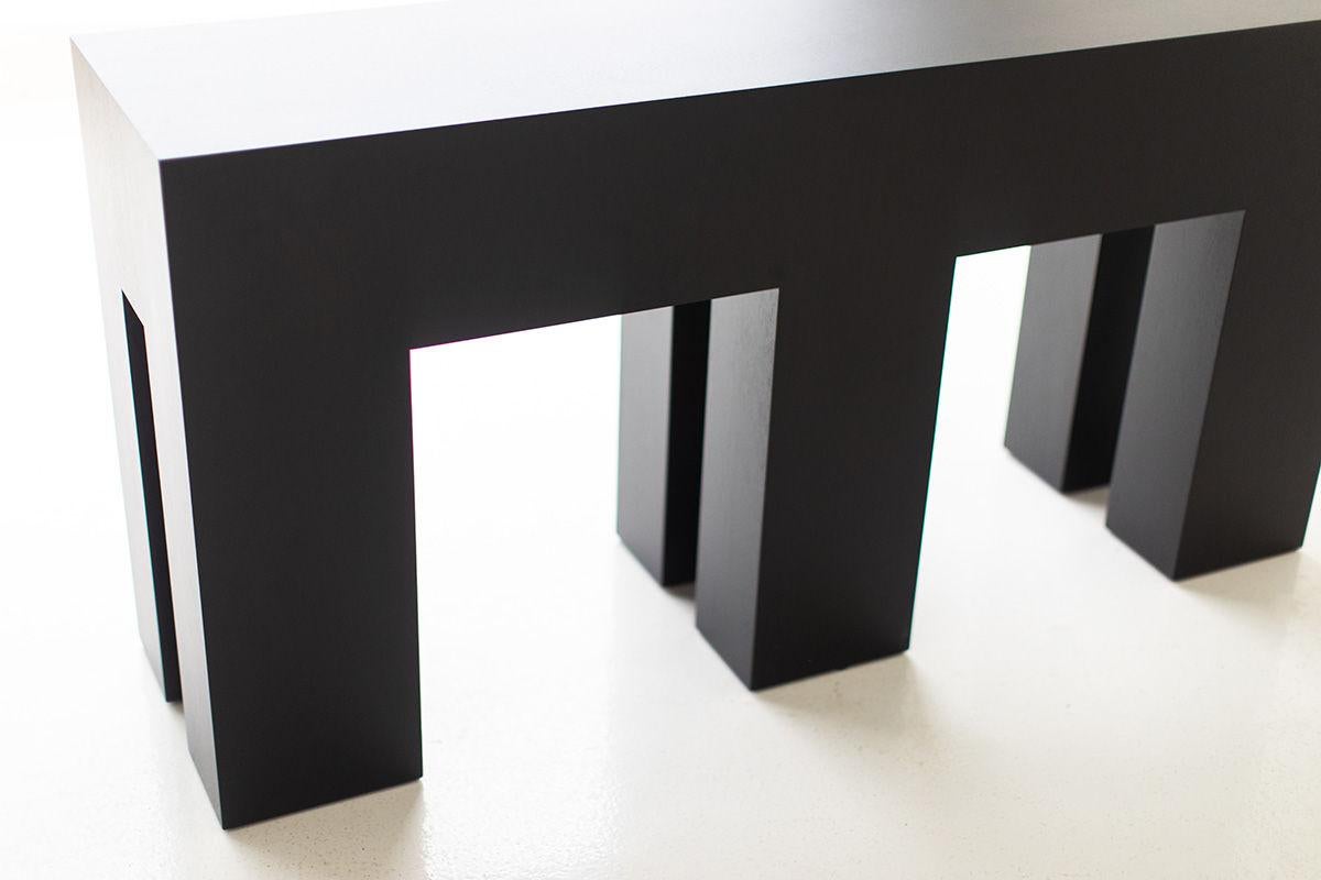 Hand-Crafted Bertu, Mondo Modern Console Table, Black, Walnut For Sale