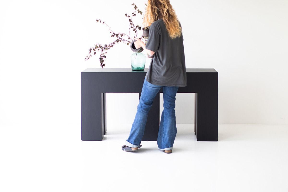 Contemporary Bertu, Mondo Modern Console Table, Black, Walnut For Sale