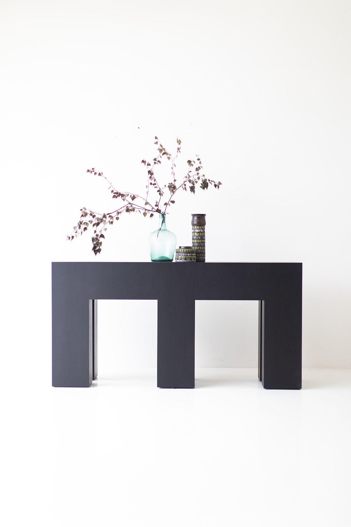 Wood Bertu, Mondo Modern Console Table, Black, Walnut For Sale