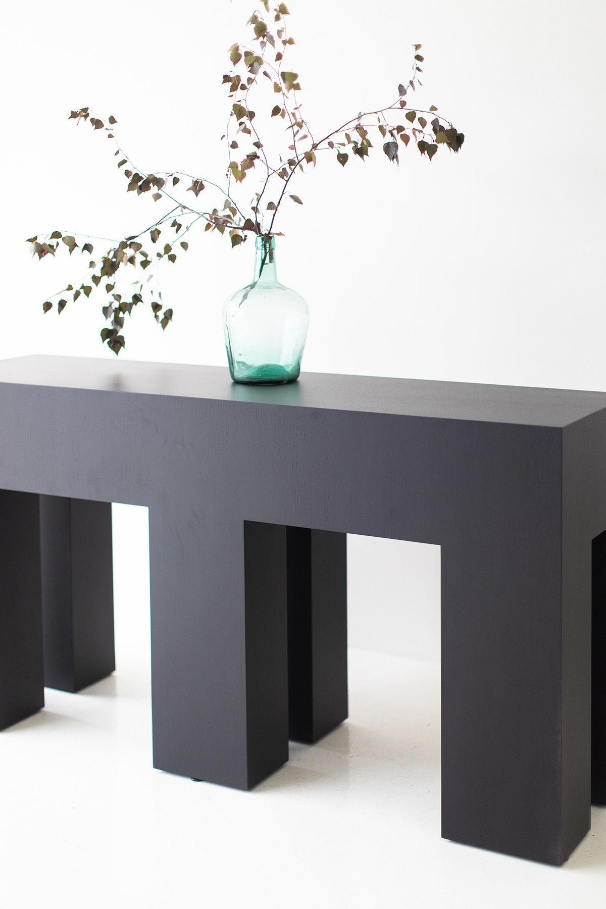 Bertu, Mondo Modern Console Table, Black, Walnut For Sale 1
