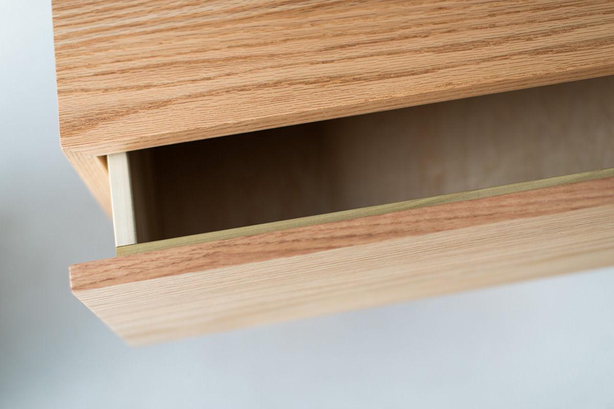 Need something now? We are offering a few of our pieces, including this Suelo® Night Stand ready to ship! 20% off and in perfect/excellent condition. These are all one-off pieces. First come, first serve.

This Suelo® Nightstand in Oak is made in
