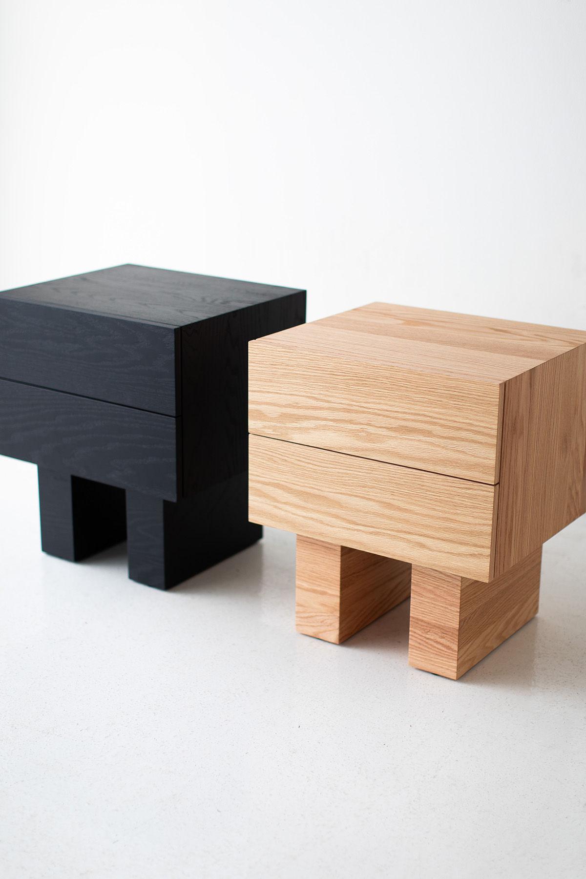 Modern Bertu Night Stands, Suelo Quick Ship Night Stand, Natural For Sale