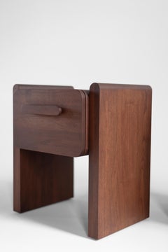 Bertu Nightstand, Iris Modern Nightstand, Walnut