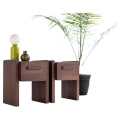 Bertu Nightstand, Iris Modern Nightstand, Walnut