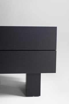 Comodino Bertu, Comodino Suelo Big nero, Oak e pioppo
