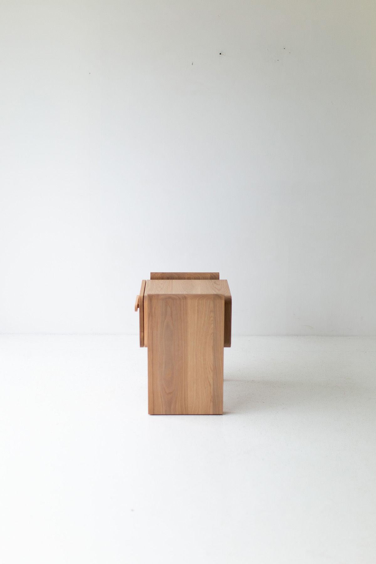 Wood Bertu Nightstands, Iris Oak Nightstand, Bleached For Sale