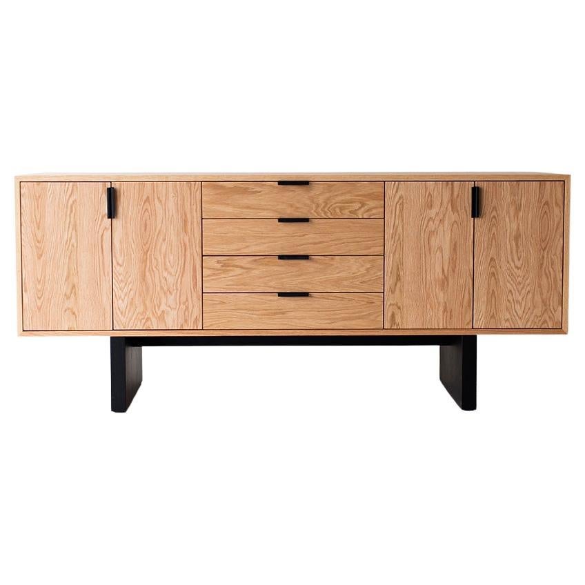 Bertu Credenza, Baron Modern Oak Credenza, Black  For Sale