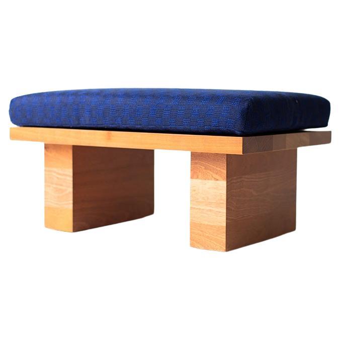 Bertu Ottoman, Suelo Modern Outdoor Ottoman, Mahogany, Upholstered