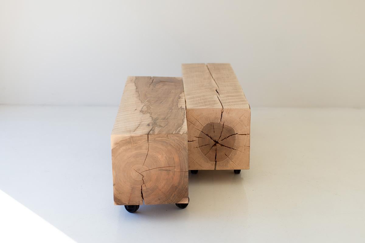 Tables basses Bertu, tables basses modernes en bois, érable, collection Aspen en vente 1