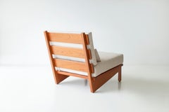 Bertu Outdoor Chair, Sutton Slatted Patio Chair, Natural Mahogany