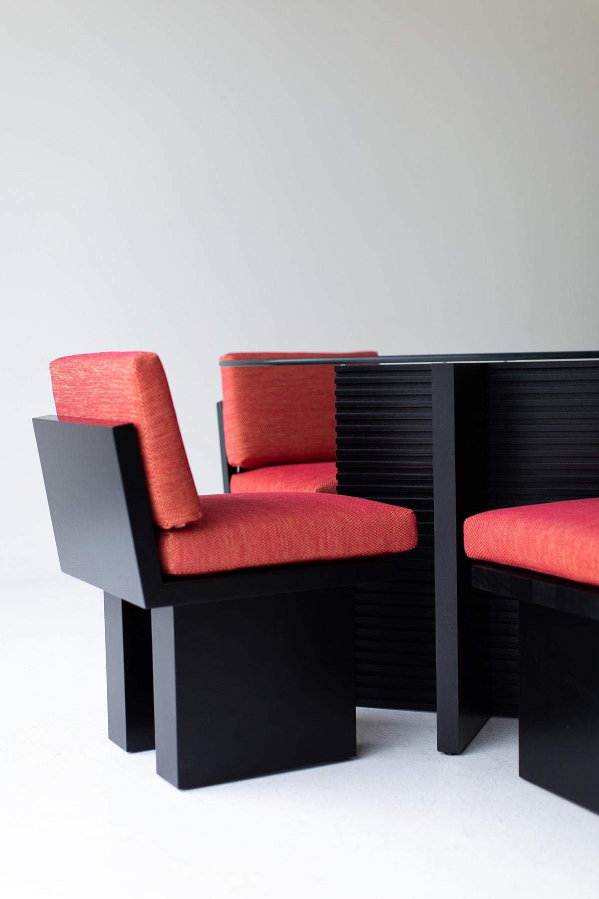Moderne Chaises de salle à manger d'extérieur Bertu, chaises de salle à manger d'extérieur noires, collection Suelo  en vente