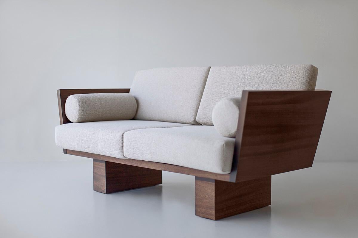 Lovanie per esterni Bertu, Lovanie per esterni Suelo con braccioli, Noce Sapele in vendita 4