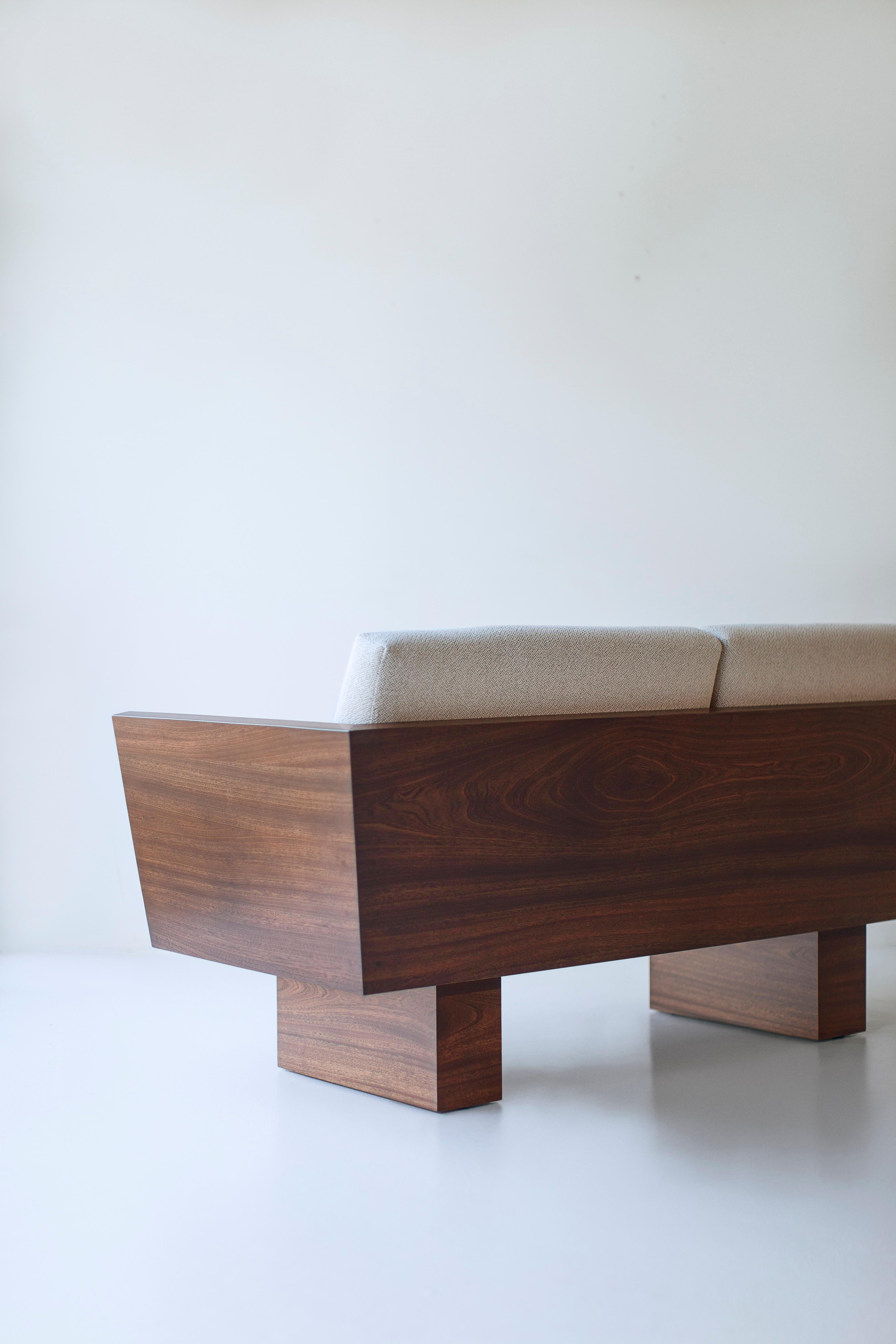 Lovanie per esterni Bertu, Lovanie per esterni Suelo con braccioli, Noce Sapele in vendita 2