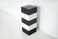 Bertu Pedestal, Modern Black and White Art Pedestal, Solid Maple