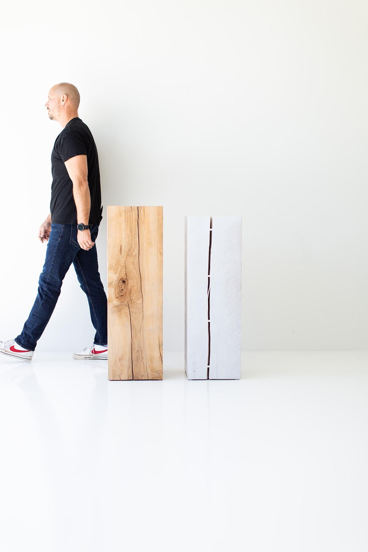 Contemporary Bertu Pedestal, Solid Wood Art Pedestal, Maple For Sale