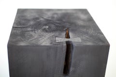 Bertu Pedestal, Solid Wood Art Pedestal, Shou Sugi Ban