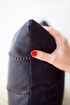 Bertu Pillows, Black Throw Pillow, Leather