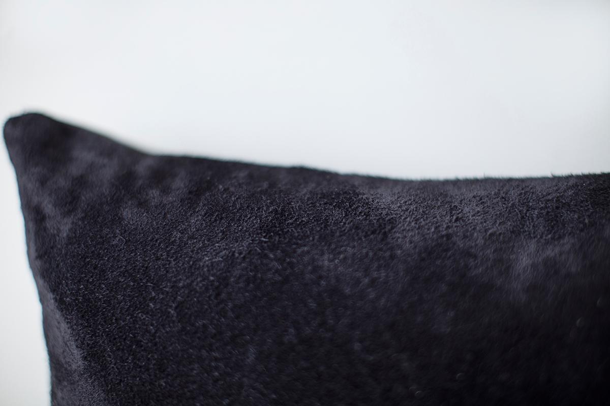 Bertu Pillows, Black Throw Pillow, Leather For Sale 1