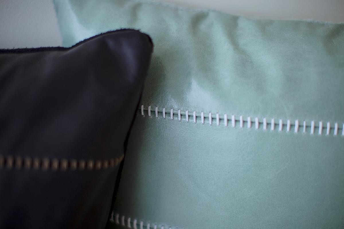Bertu Pillows, Decorative Throw Pillow, Leather For Sale 2