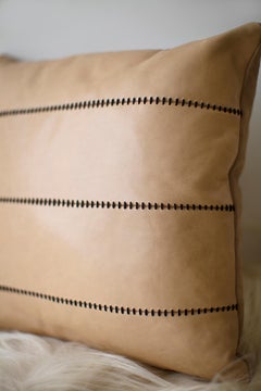 Bertu Pillows, Tan Throw Pillow, Leather