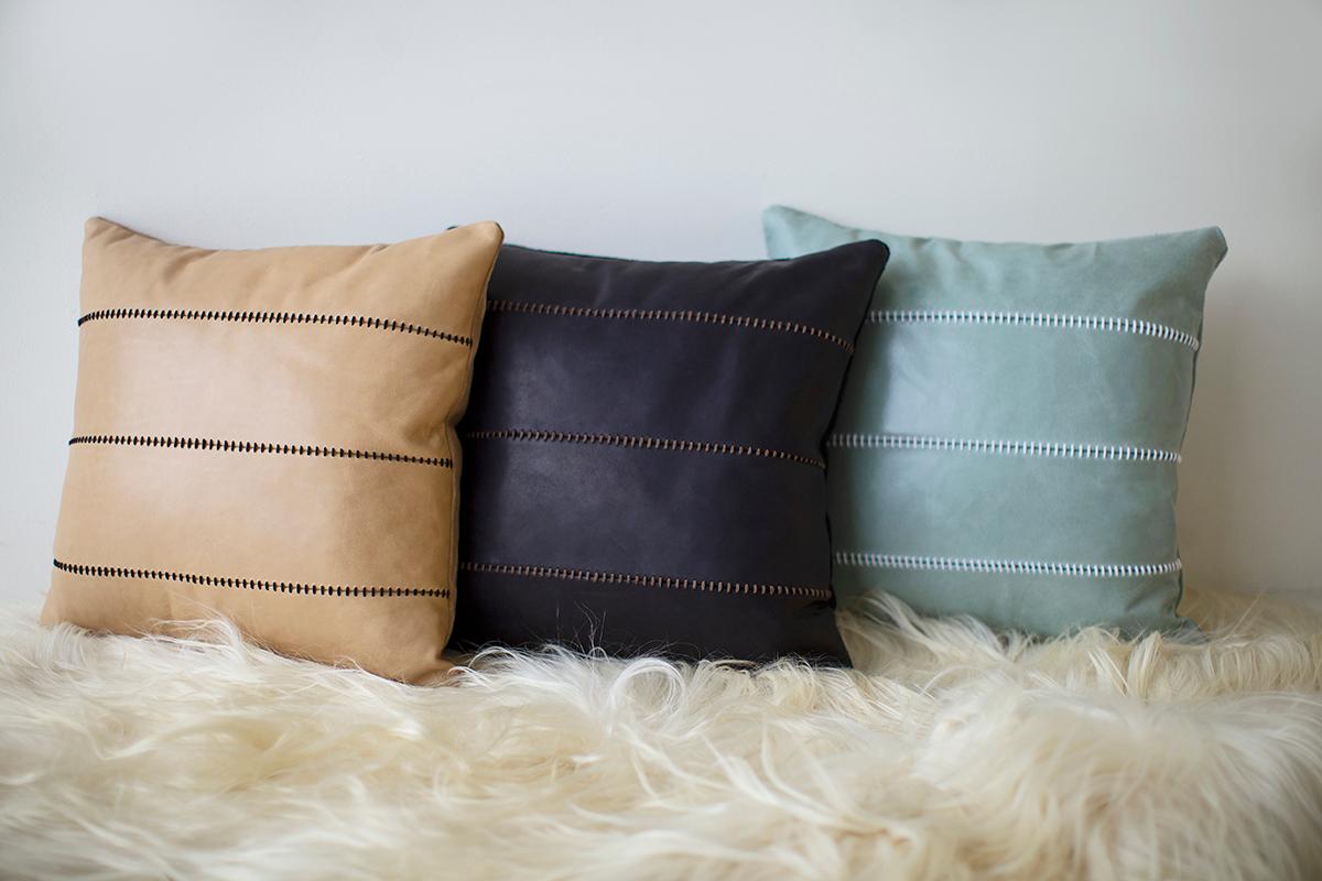 Almohadas Bertu, Almohada Tostada Tan, Cuero en venta 2