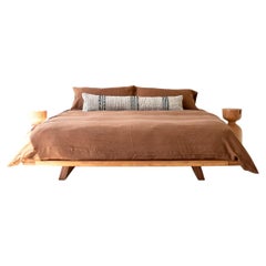 Letto a piattaforma Bertu, Letto a piattaforma moderno Sabi, Acero
