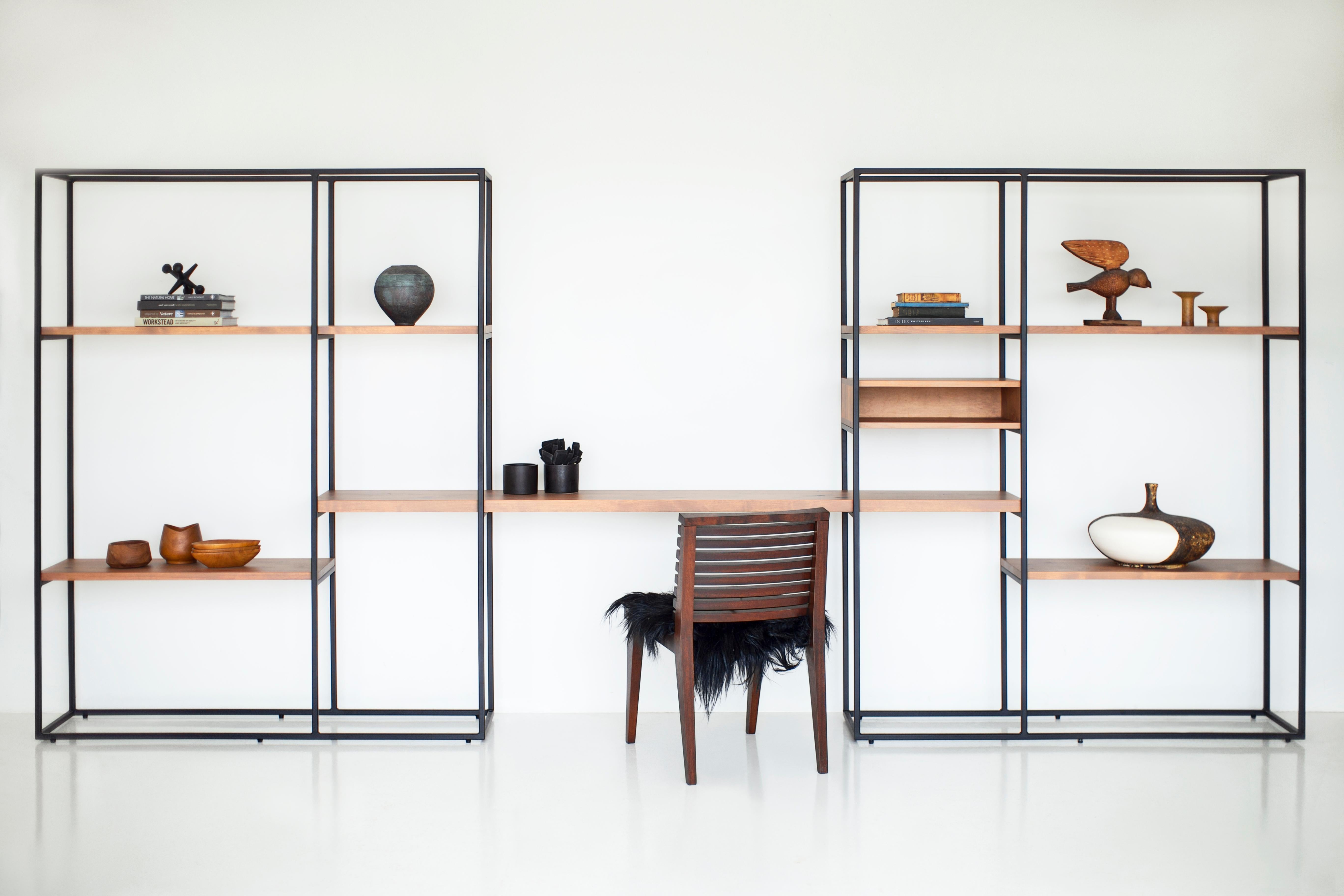 Bertu Shelving, Modern Industrial Storage Wall Unit, Powder Coated Metal In New Condition For Sale In Oak Harbor, OH