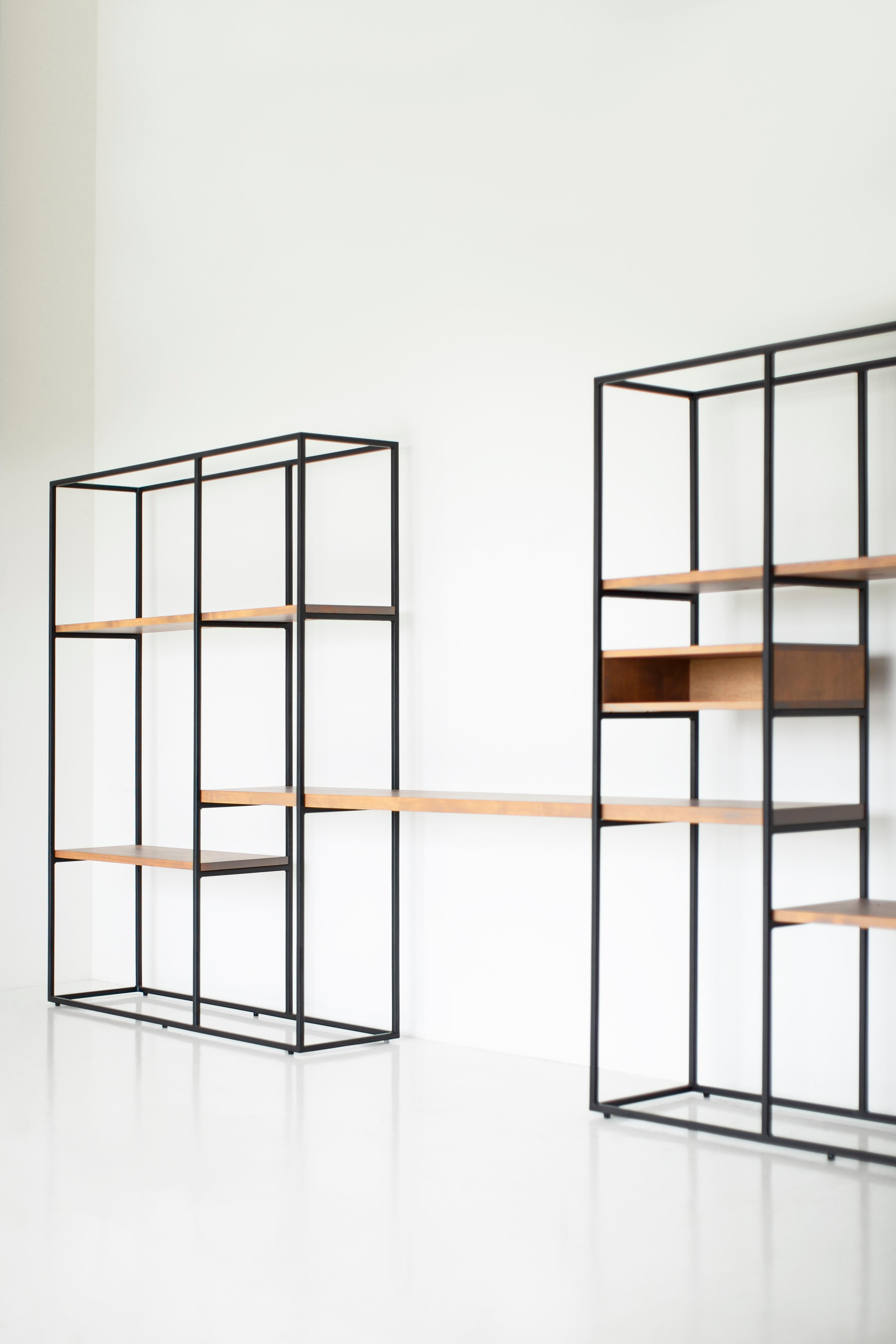 Bertu Shelving, Modern Industrial Storage Wall Unit, Powder Coated Metal For Sale 1