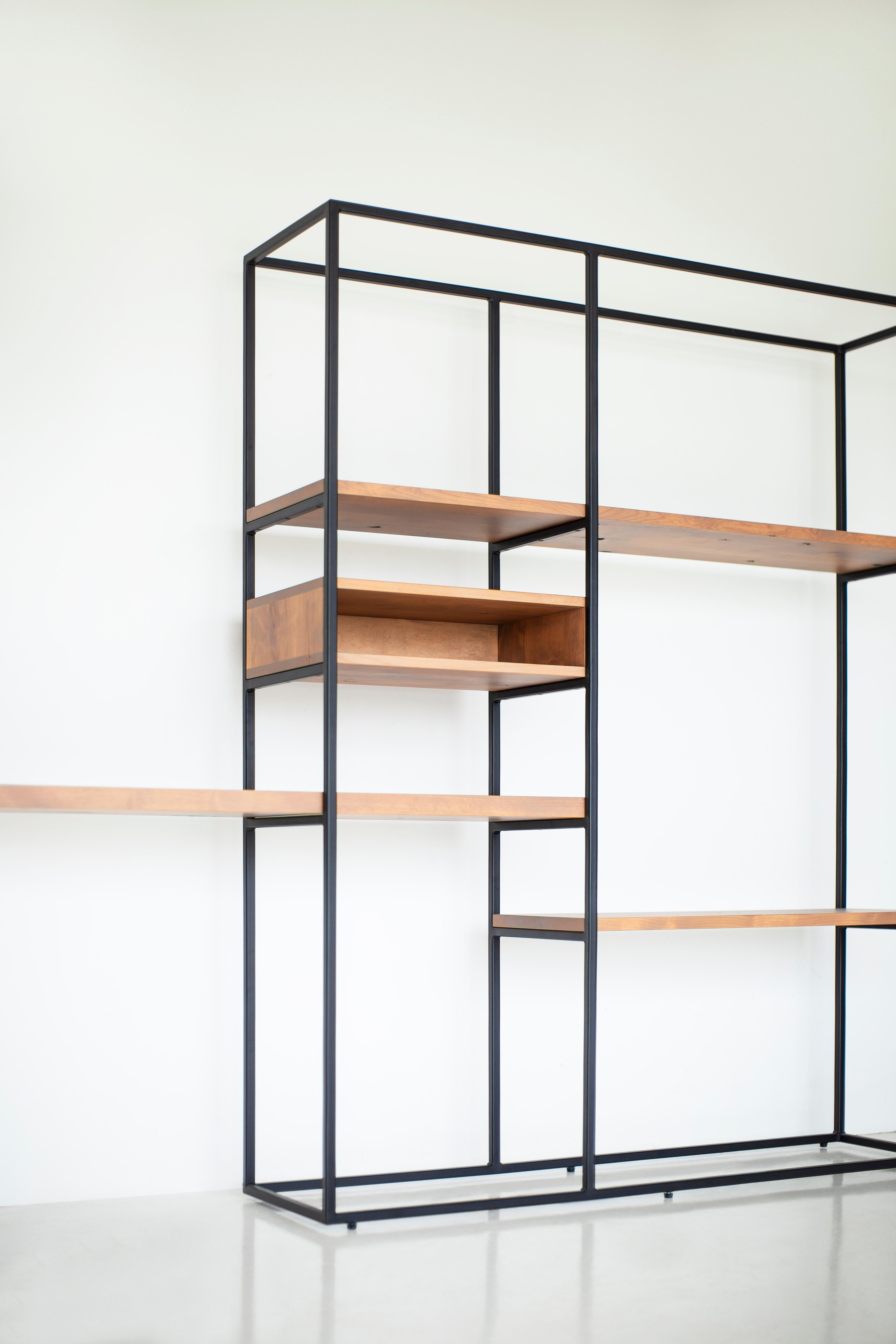 Bertu Shelving, Modern Industrial Storage Wall Unit, Powder Coated Metal For Sale 4