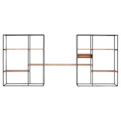 Bertu Shelving, Modern Industrial Storage Wall Unit, Powder Coated Metal
