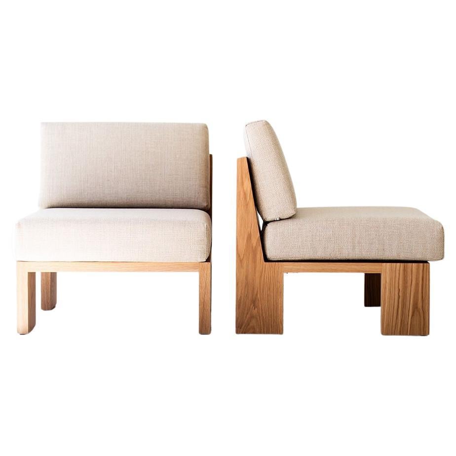 Sedie laterali Bertu, Sedia laterale moderna Chili, Oak, White Oak