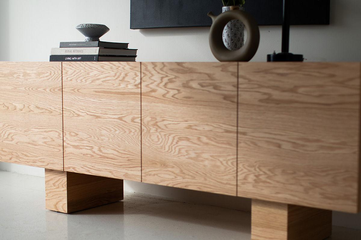 Bertu Sideboard, Suelo Modern Oak Sideboard

This Suelo Modern Credenza is made in the heart of Ohio with locally sourced wood. Each credenza is handmade with solid oak and finished with a beautiful commercial grade natural matte finish. Other