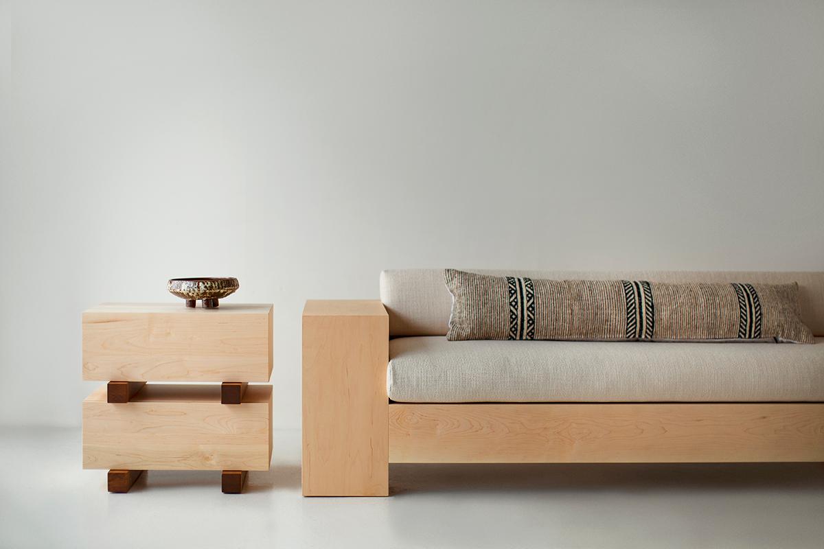 American Bertu Sofa, Mondo Modern Sofa, Maple For Sale