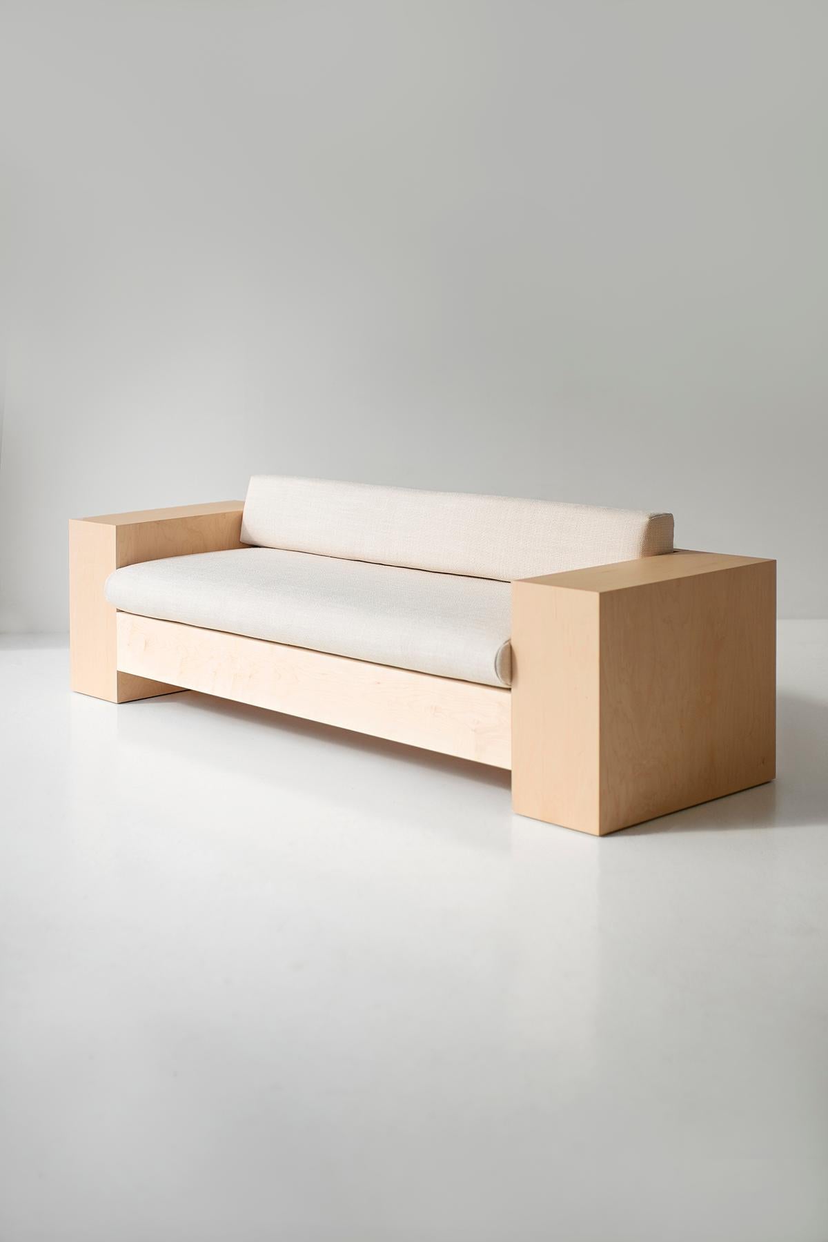 Contemporary Bertu Sofa, Mondo Modern Sofa, Maple For Sale