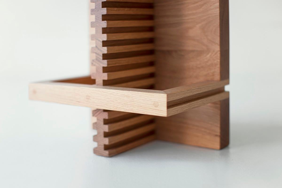 Taburete Bertu, Cicely Taburete de mostrador con respaldo de madera, Roble blanco en venta 1