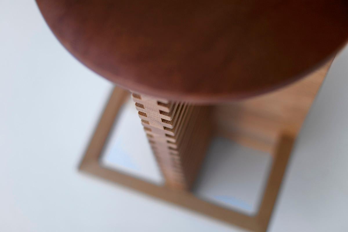 Taburete Bertu, Cicely Taburete de mostrador con respaldo de madera, Roble blanco en venta 3