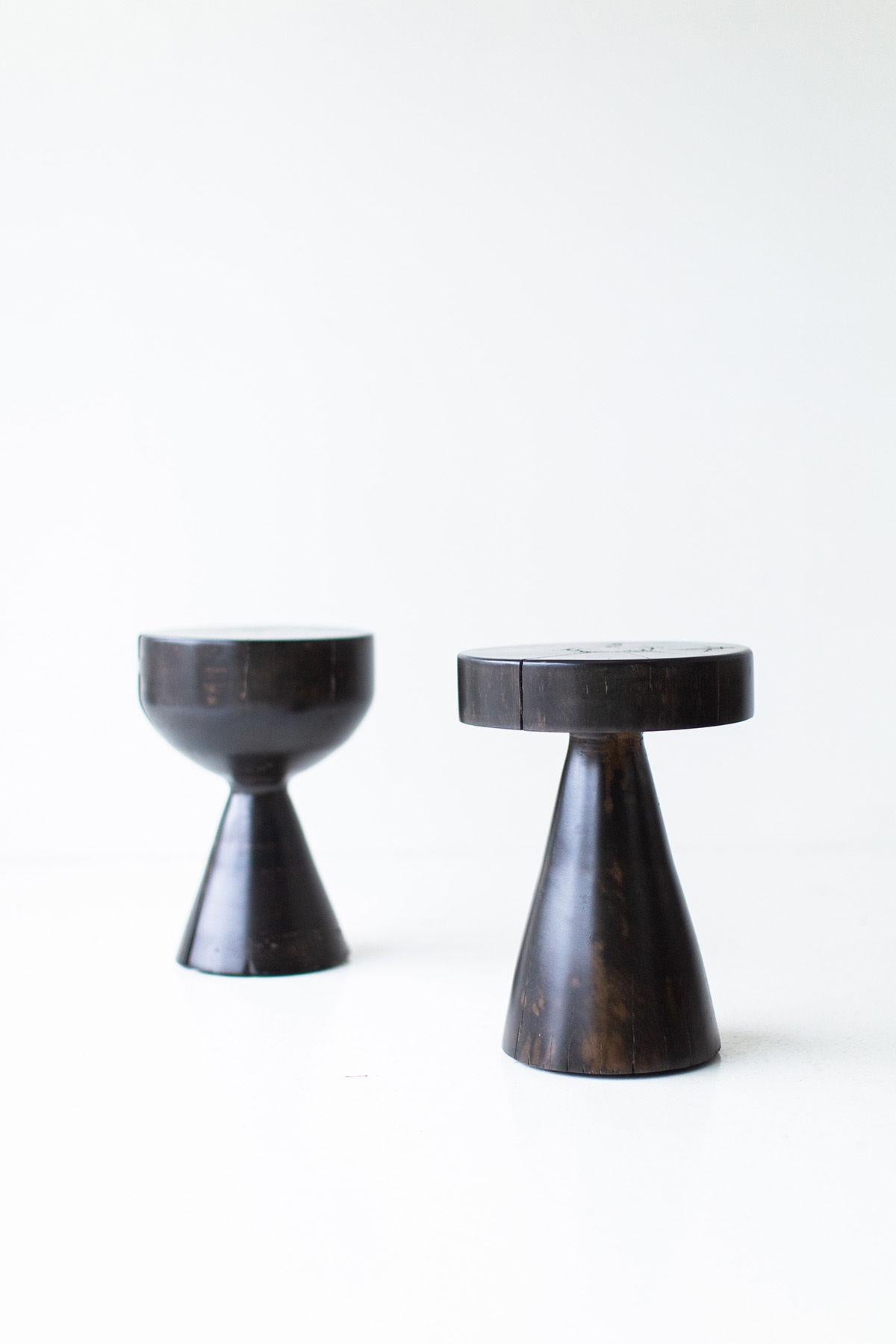 Taburetes Bertu, Taburete de Madera Boca Dos, Macizo Hecho a mano en venta