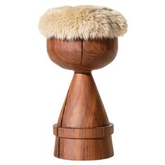 Bertu Stools, Boca Modern Counter Stool, Walnut, Sheepskin, Wood