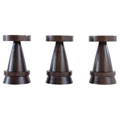 Bertu Stools, Boca Outdoor Wood Counter Stool, Exterior Walnut Finish