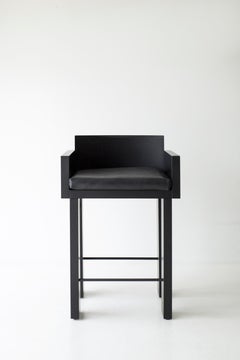 Sgabelli Bertu, Sgabelli moderni Cile in rovere annerito, Oak Oak rosso