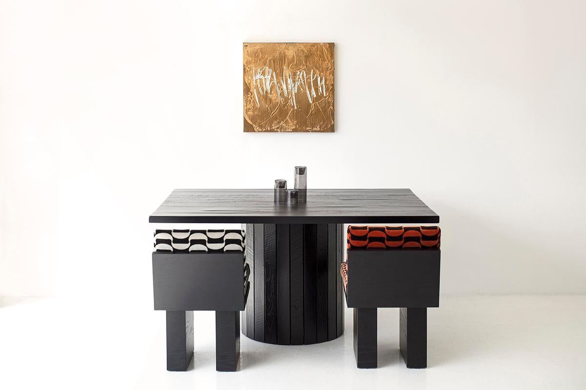 Table Bertu, Bellhop Table de salle à manger en bois récupéré, Black Reclaimed Wood en vente 3