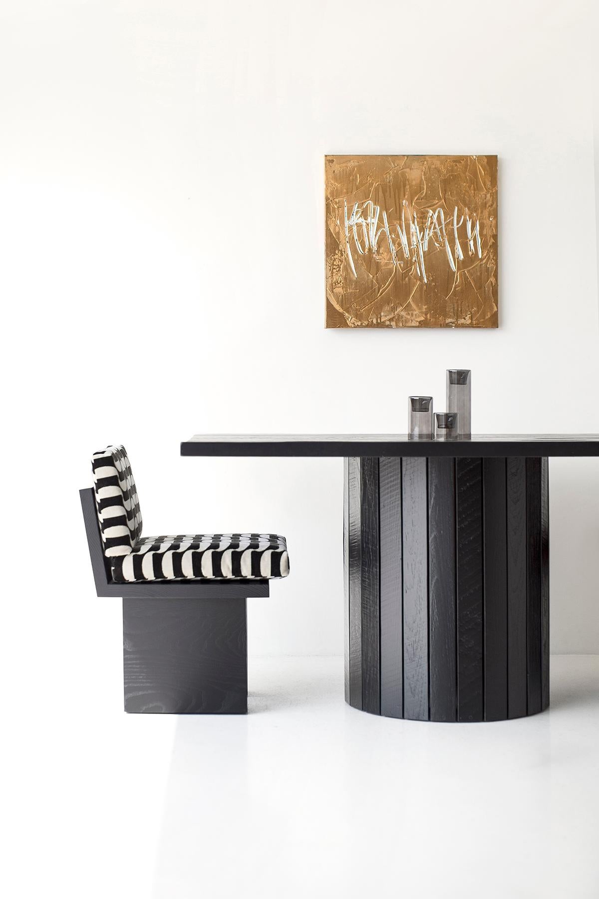 XXIe siècle et contemporain Table Bertu, Bellhop Table de salle à manger en bois récupéré, Black Reclaimed Wood en vente