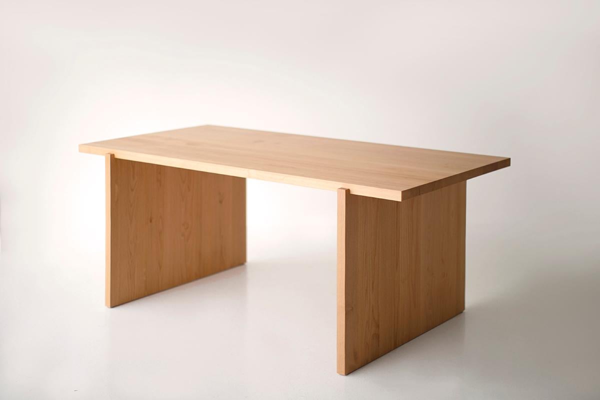 Table Bertu, table de salle à manger moderne Rockefeller en bois clair en vente 3