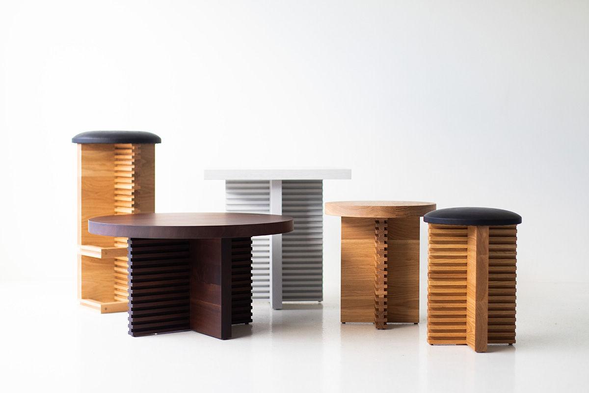 Bois Bertu Tables, Table basse moderne en noyer Cicely en vente